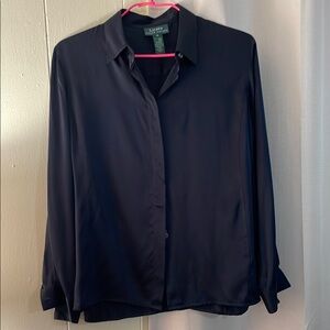 Ralph Lauren Blue Button Down Shirt with Notched Collar